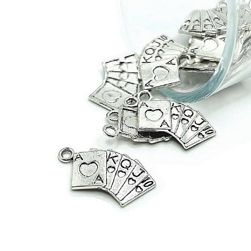 50 Pcs Royal Flush Playing Card Charms Image