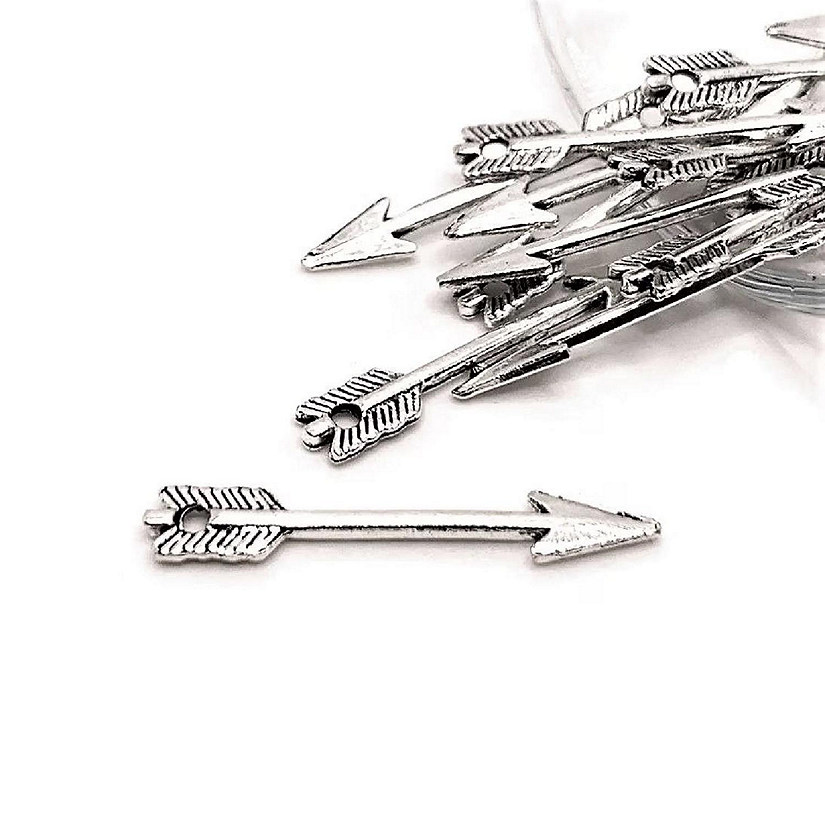 50 Pcs Silver Arrow Charms Image
