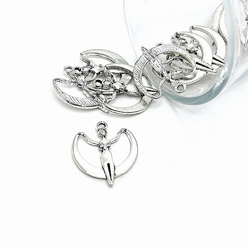 50 Pcs Silver Goddess with Drapes Charm Image