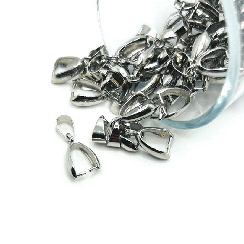 50 Pcs Silver Pinch Jewelry Bails Image