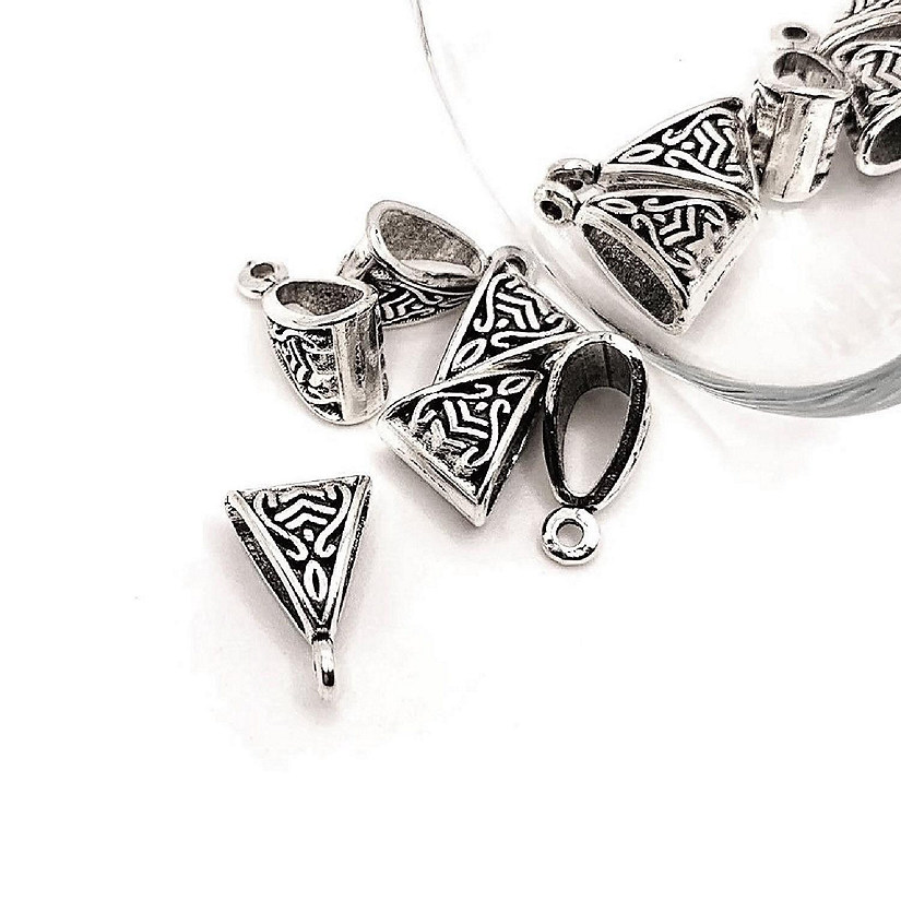 50 Pcs Silver Triangle Jewelry Bails Image