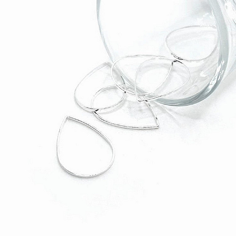 50 Pcs Silver Water Drop Charms Image