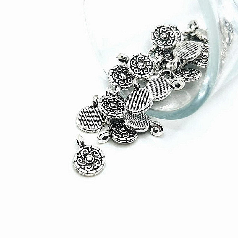 50 Pcs Small Silver Scroll Charms Image