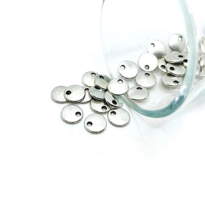 50 Pcs Tibetan Silver Stamping Tag Blank Image