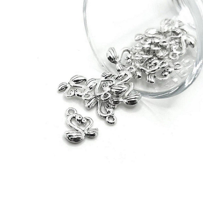 50 Pcs Valentine's Day Swan Charms Image