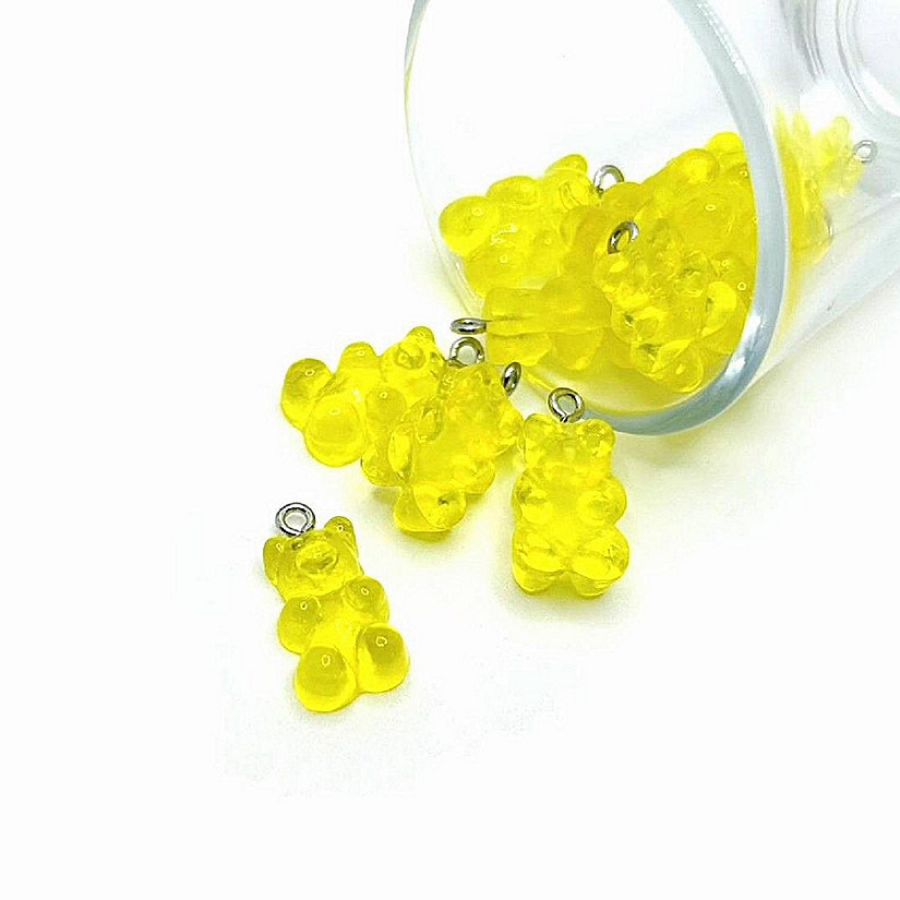 50 Pcs Yellow Gummy Bear 3D Charms Image