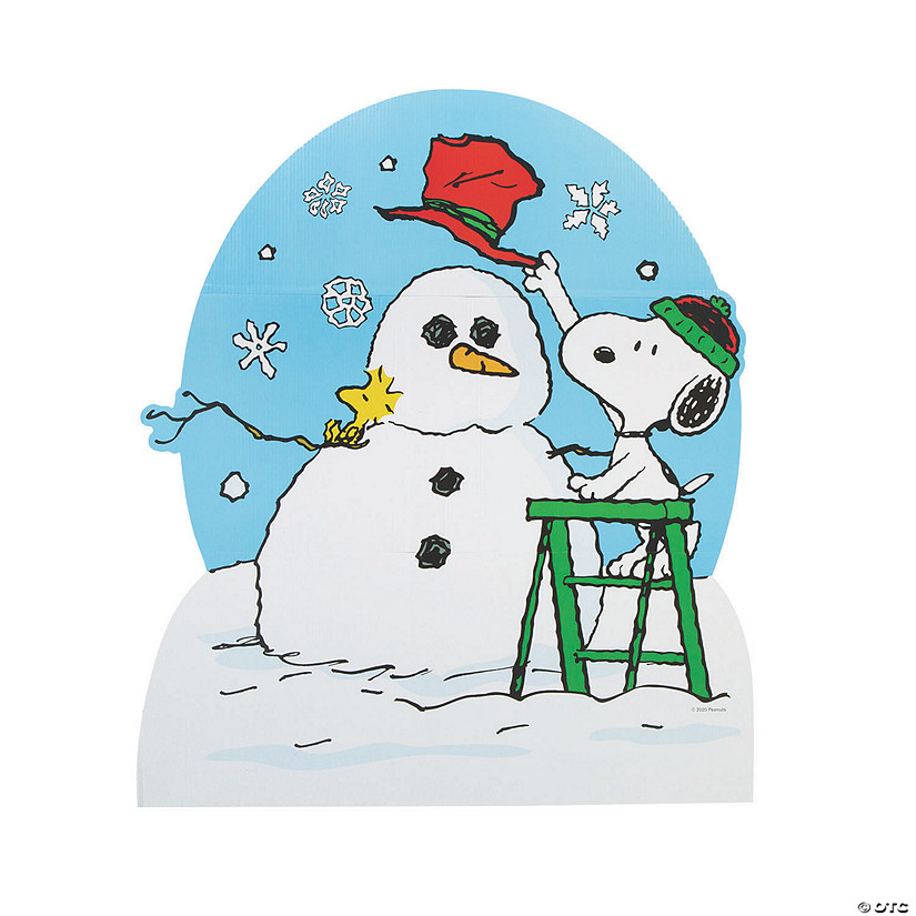 50" Peanuts<sup>&#174; </sup>Winter Snowman Cardboard Cutout Stand-Up Image