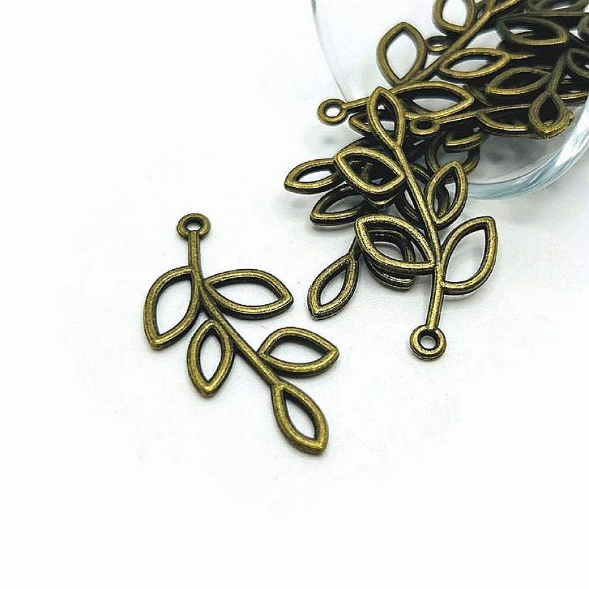 50 Pieces Bronze Tree Branch Charms Image