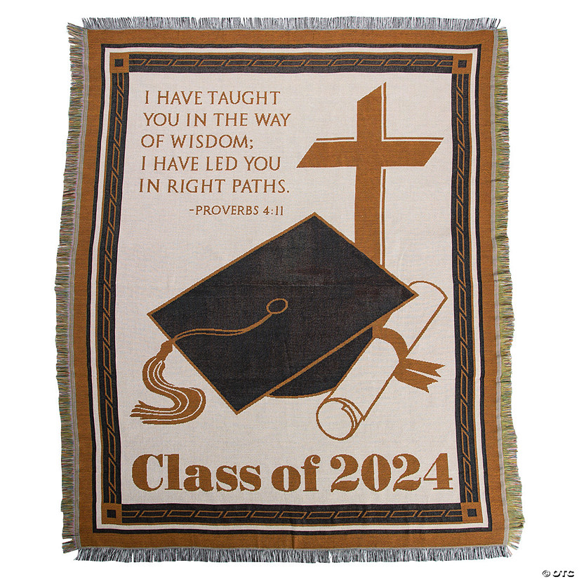 50" x 5 Ft. 2024 Religious Graduation Proverbs 4:11 Polyester Throw Image