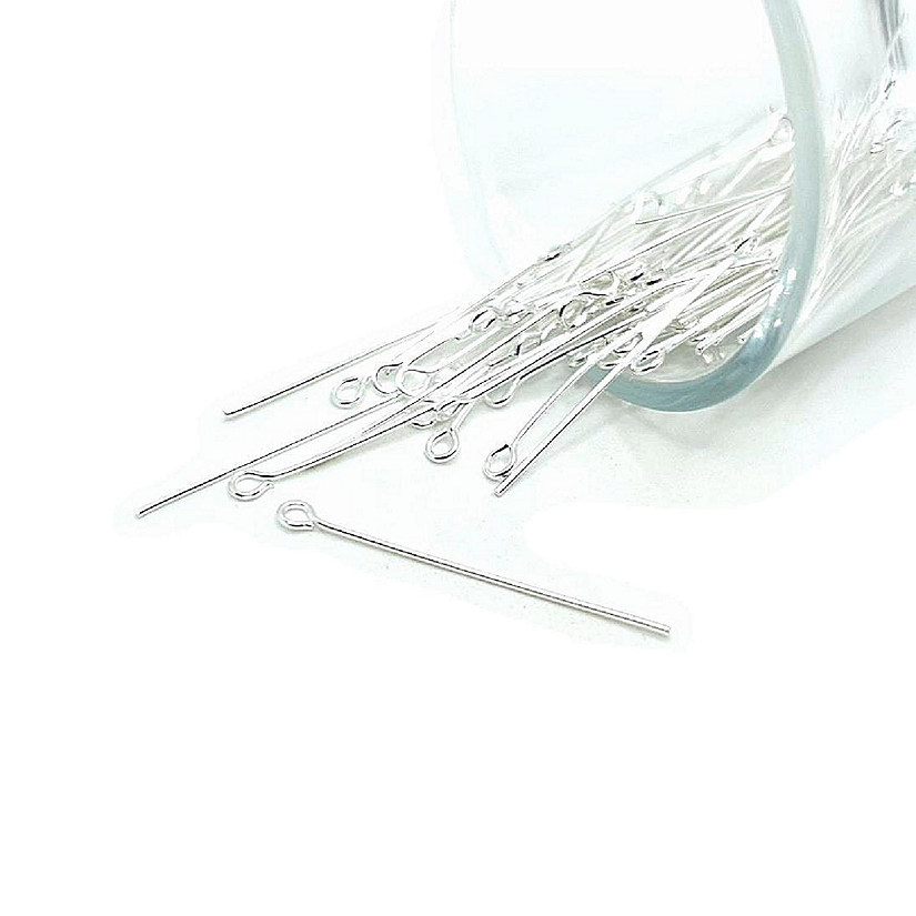 500 Pcs 35 mm Silver Plated Eye Pins Image