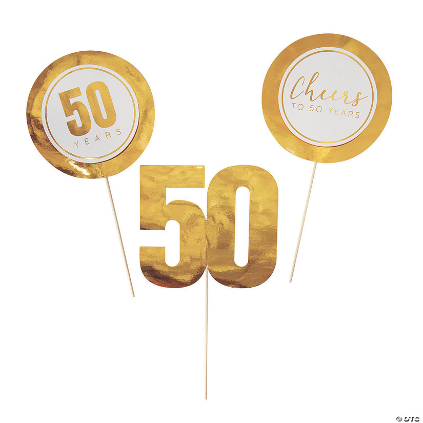 50th Anniversary & Birthday Centerpiece Sticks - 6 Pc. Image