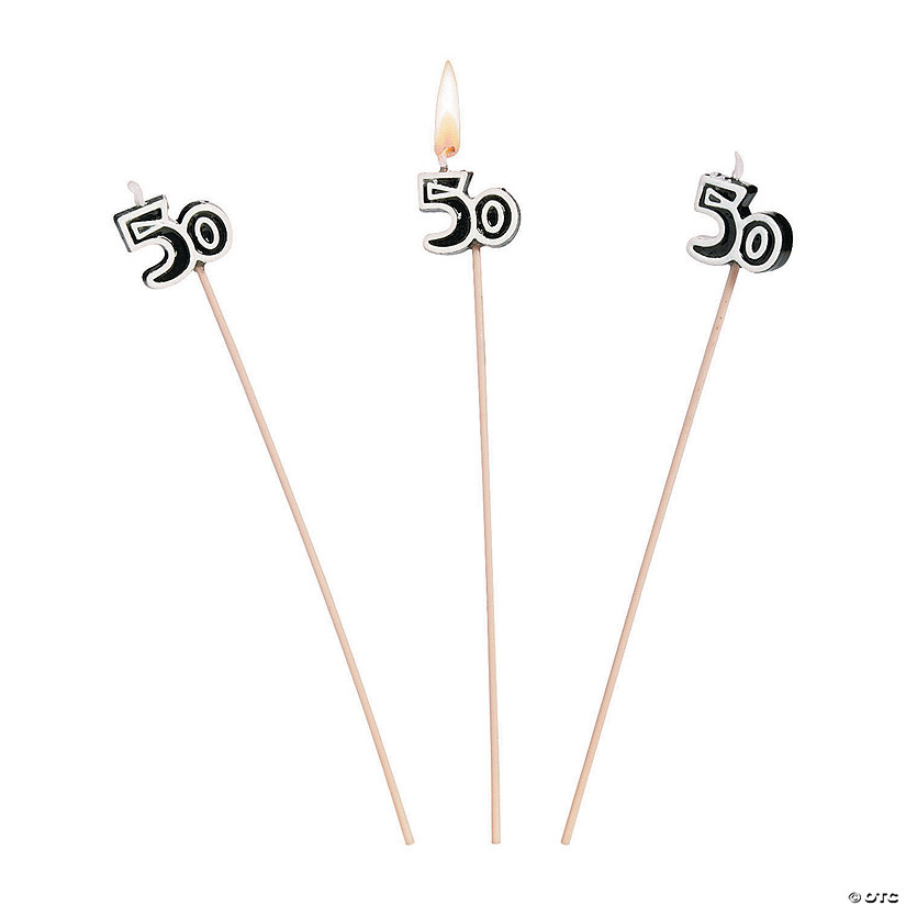 50th Birthday Celebration Candles - 6 Pc. Image