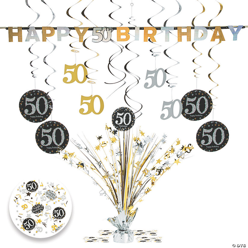 50th Birthday Party Decorating Kit - 16 Pc. Image