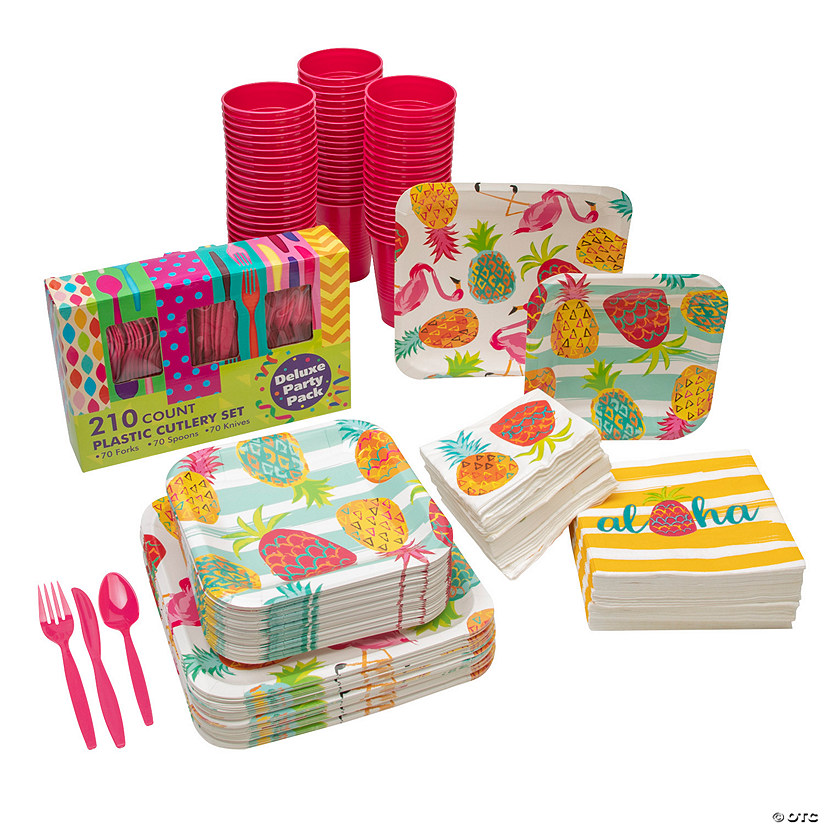 510 Pc. Pineapple Tableware Kit for 50 Guests Image