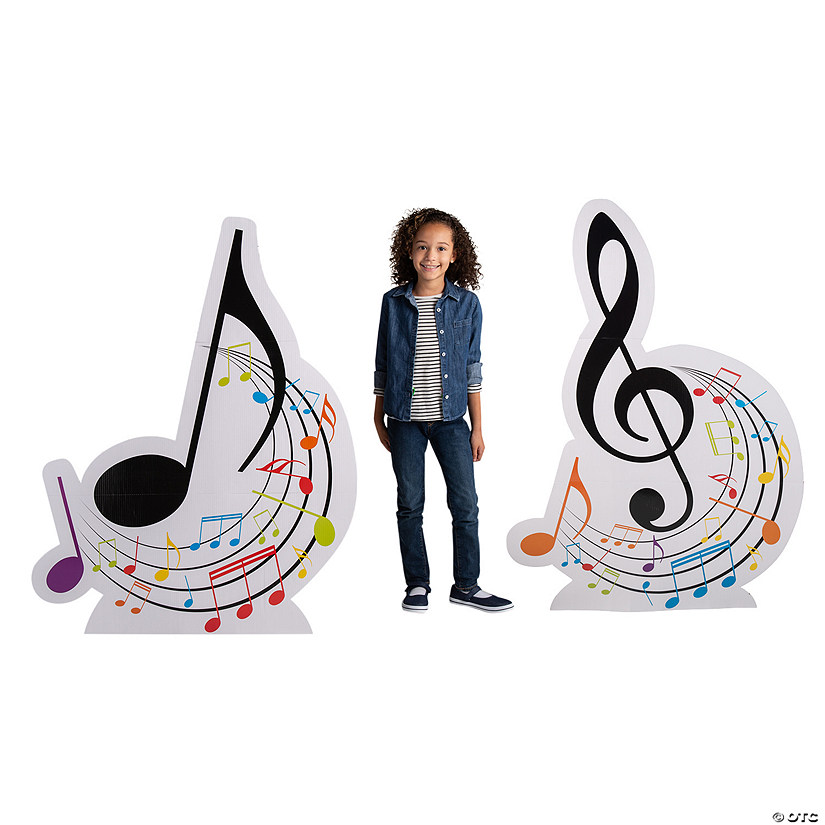52" - 58" Studio VBS Music Note Cardboard Cutout Stand-Up Set - 2 Pc. Image