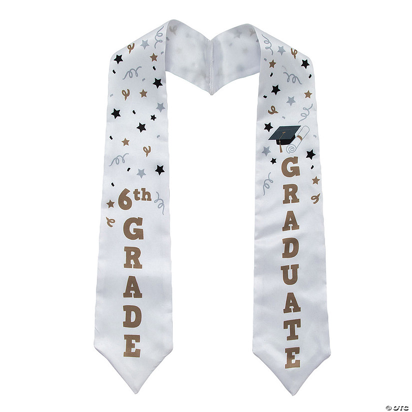 52" Kids Elementary 6th Grade Polyester Graduation Stole Image