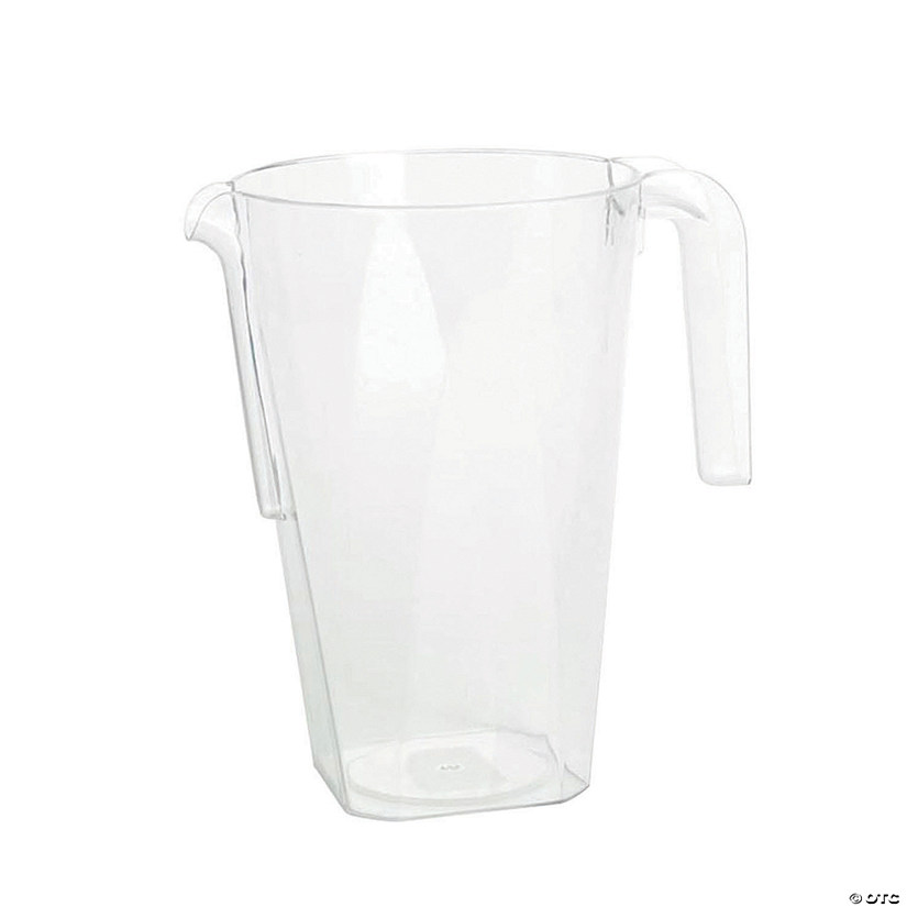 52 oz. Clear Square Plastic Disposable Pitchers (11 Pitchers) Image