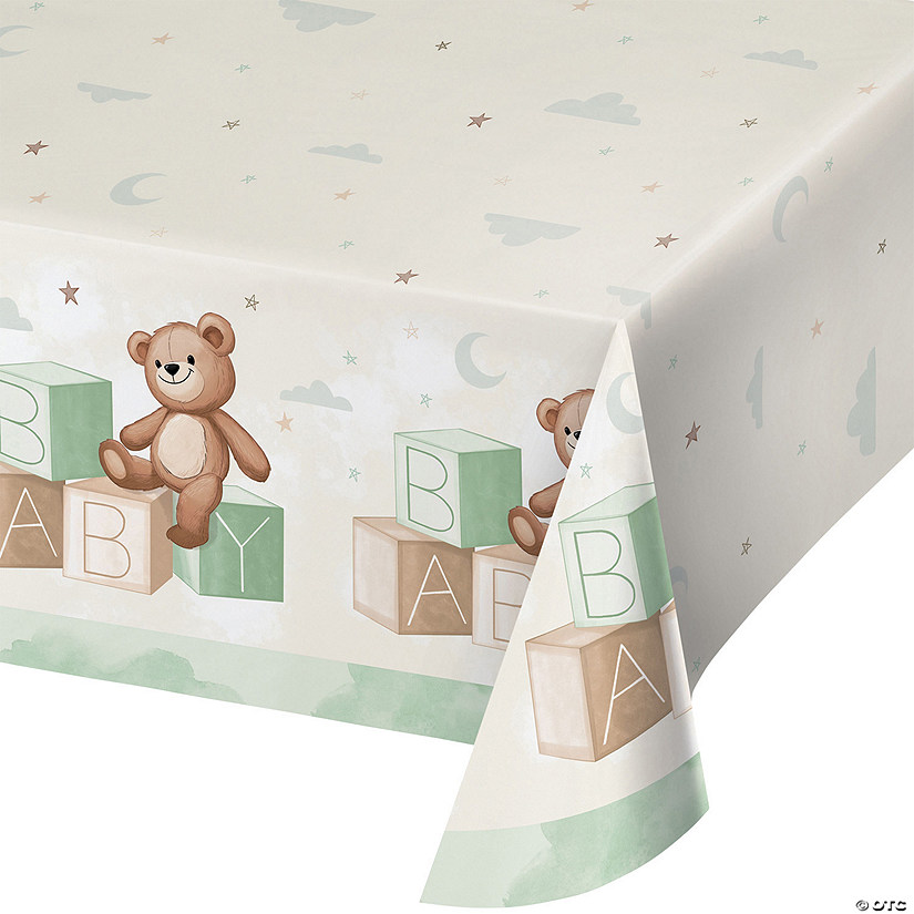 52" x 102" Teddy Bear Baby Rectangle Paper Tablecloth Image