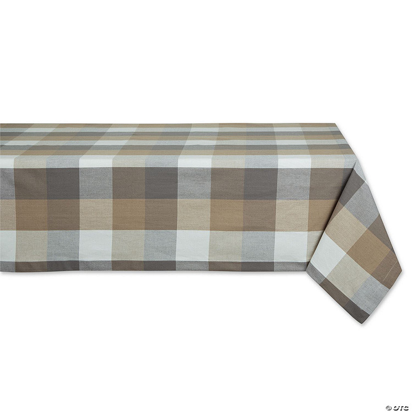52" X 52" Stone Tri Color Check Tablecloth Image