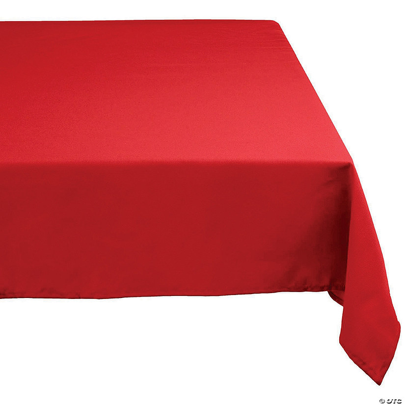 52" X 70" Red Polyester Tablecloth Image