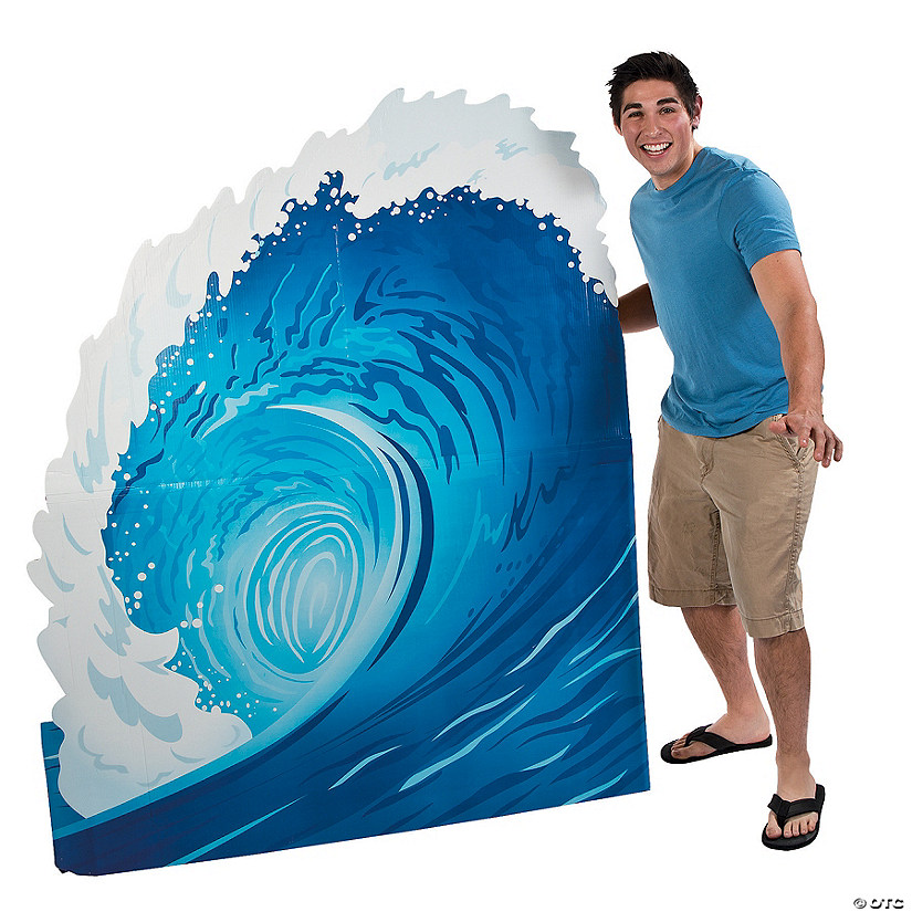 53" x 66" Rolling Surf Ocean Wave Blue Cardboard Cutout Stand-Up Image