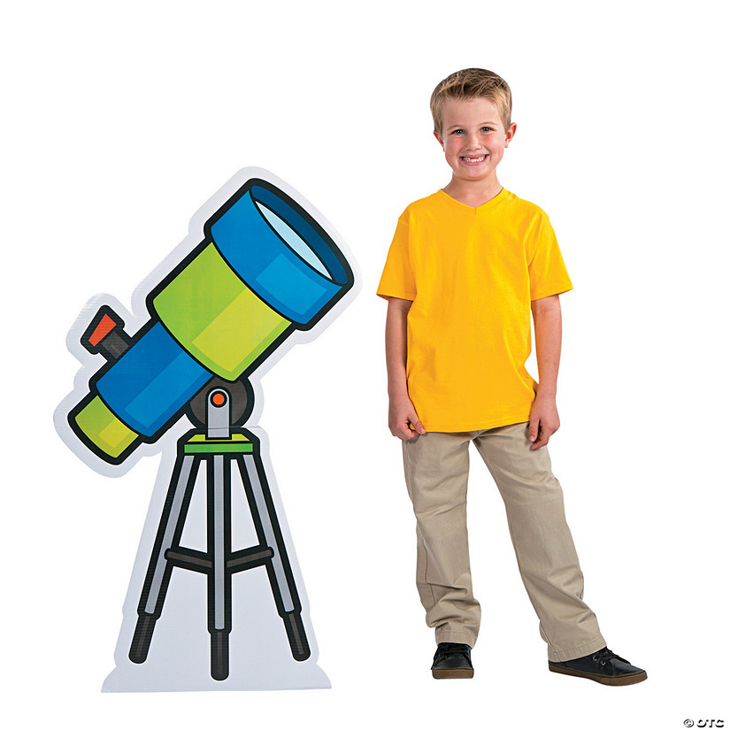 54 1/4" Outer Space VBS Telescope Cardboard Cutout Stand-Up Image