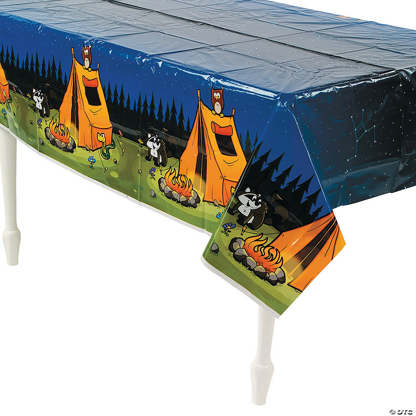 54" x 102" Camp Adventure Plastic Tablecloth Image