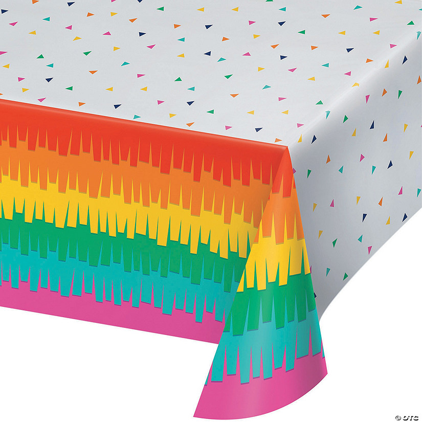 54" x 102" Fiesta Fun Plastic Tablecloth Image