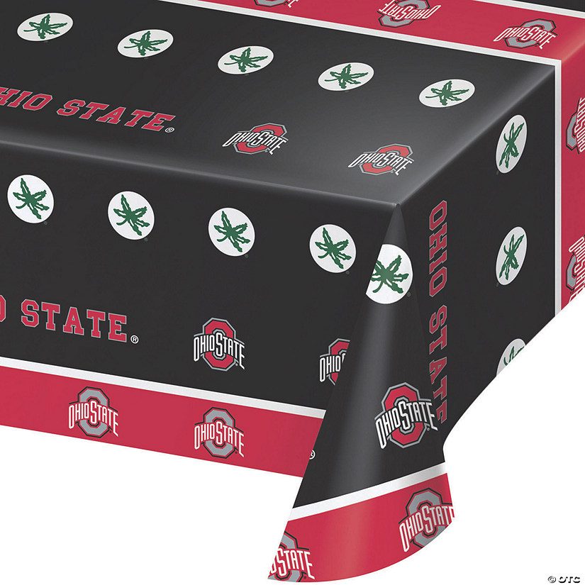 54&#8221; x 102&#8221; Ncaa Ohio State University Plastic Tablecloths 3 Count Image