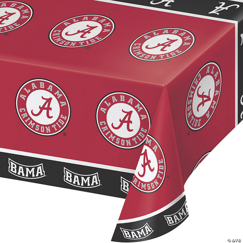 54&#8221; x 102&#8221; Ncaa University Of Alabama Plastic Tablecloths 3 Count Image