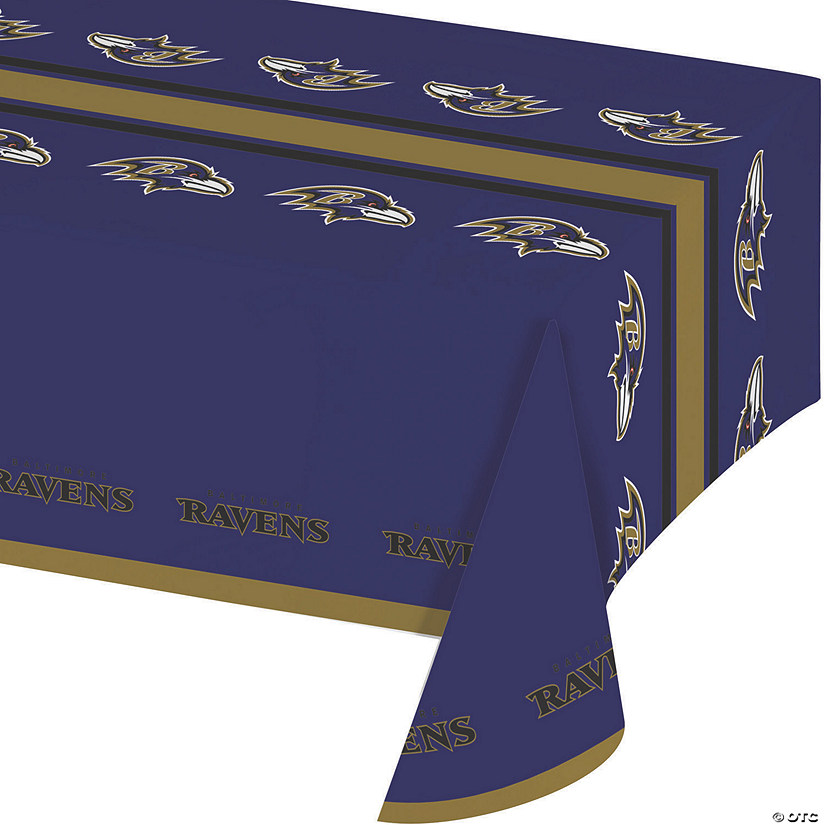 54&#8221; x 102&#8221; Nfl Baltimore Ravens Plastic Tablecloths 3 Count Image