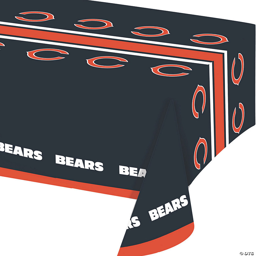 54&#8221; x 102&#8221; Nfl Chicago Bears Plastic Tablecloths 3 Count Image