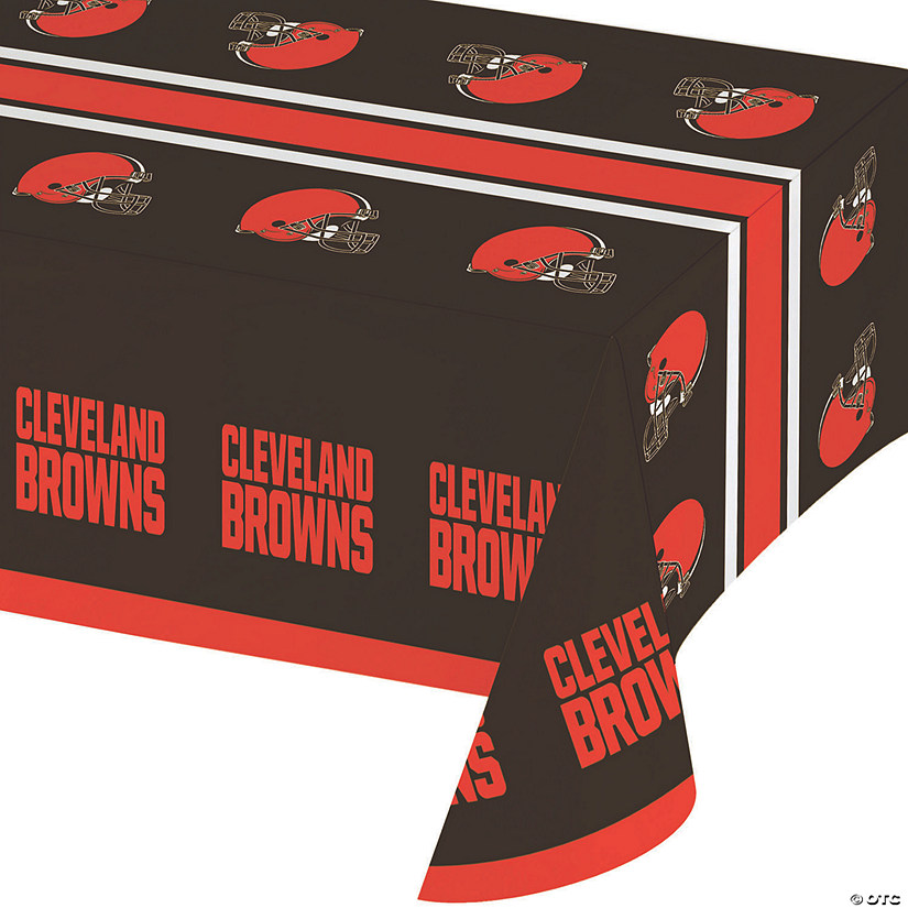 54&#8221; x 102&#8221; Nfl Cleveland Browns Plastic Tablecloths 3 Count Image