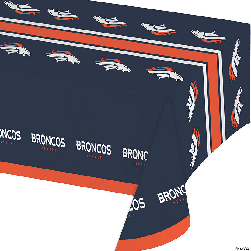 54&#8221; x 102&#8221; Nfl Denver Broncos Plastic Tablecloths 3 Count Image
