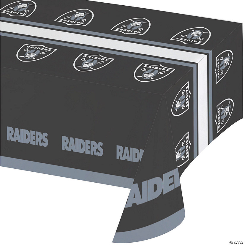 54&#8221; x 102&#8221; Nfl Las Vegas Raiders Plastic Tablecloths 3 Count Image