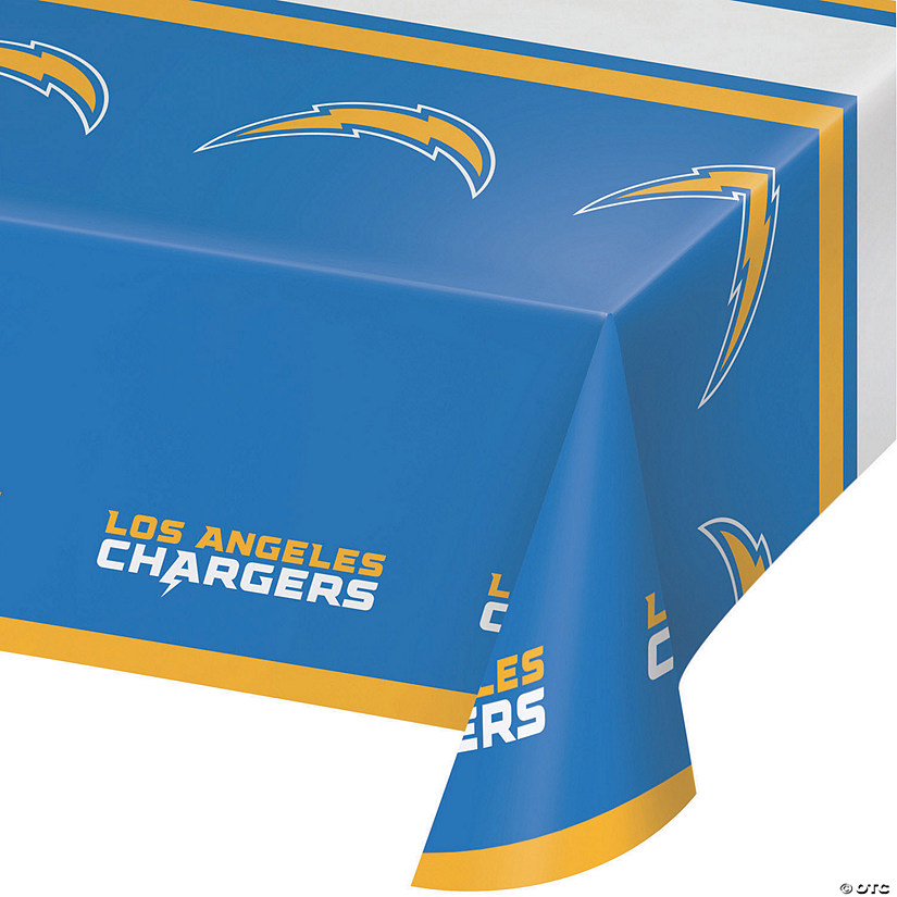 54&#8221; x 102&#8221; Nfl Los Angeles Chargers Plastic Tablecloths - 3 Count Image