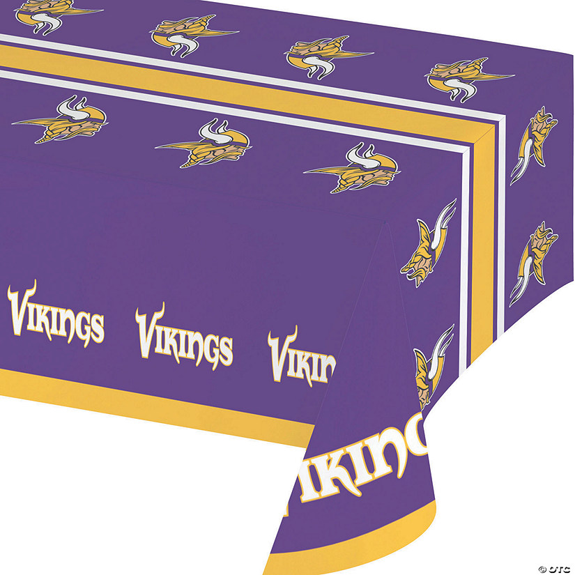 54&#8221; x 102&#8221; Nfl Minnesota Vikings Plastic Tablecloths 3 Count Image