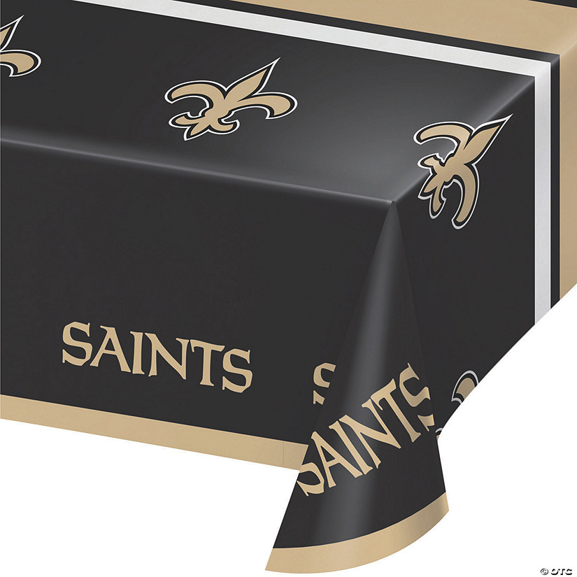 54&#8221; x 102&#8221; Nfl New Orleans Saints Plastic Tablecloths 3 Count Image