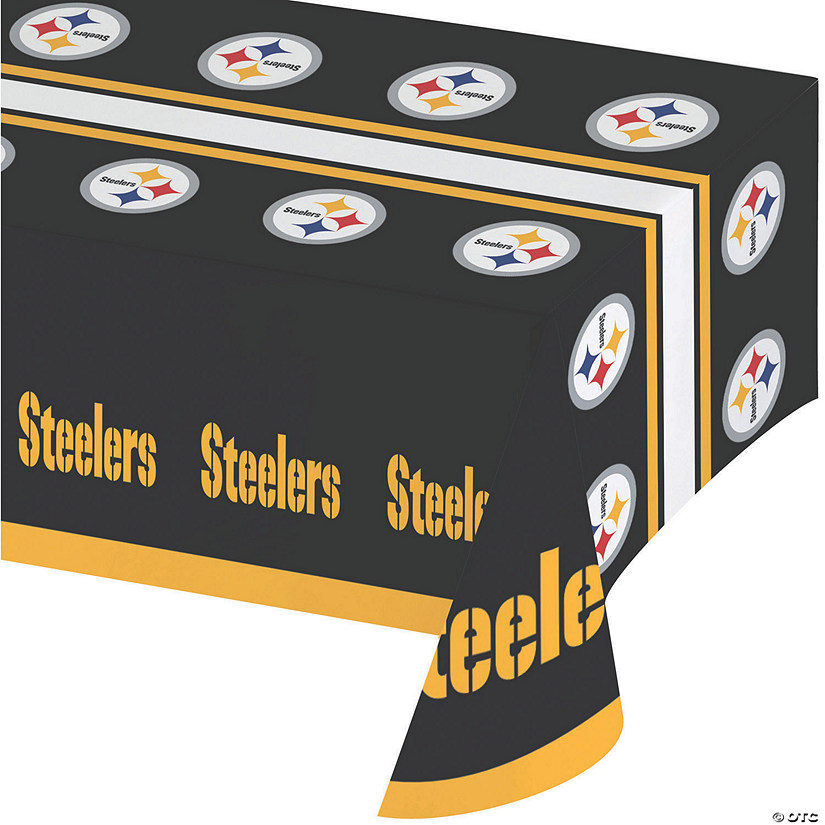 54&#8221; x 102&#8221; Nfl Pittsburgh Steelers Plastic Tablecloths 3 Count Image