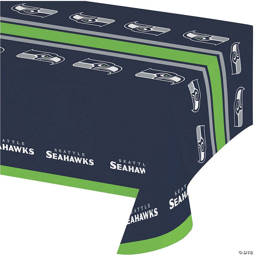 54&#8221; x 102&#8221; Nfl Seattle Seahawks Plastic Tablecloths 3 Count Image