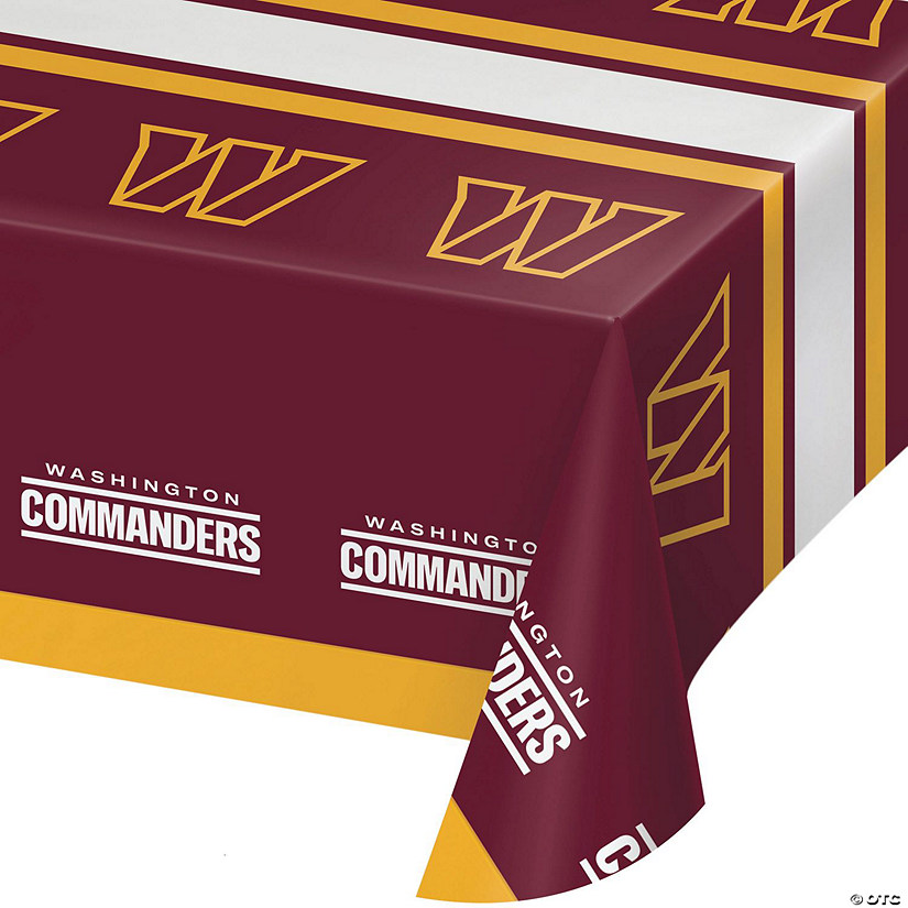 54&amp;#8221; x 102&amp;#8221; NFL Washington Commanders Plastic Tablecloth, 3 Count Image