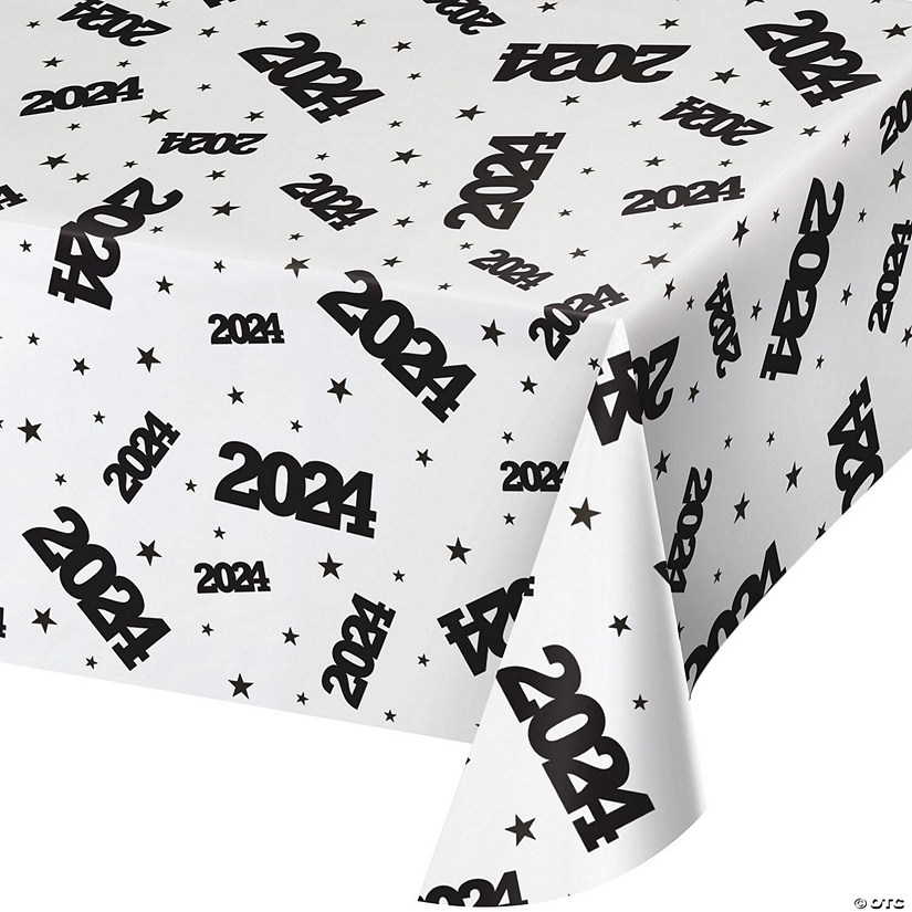 54" x 108" 2024 Plastic Tablecloths, 3 ct Image