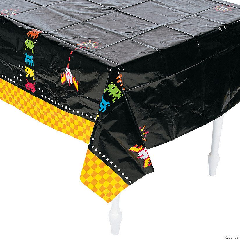 54" x 108" 80's Party Plastic Tablecloth Image