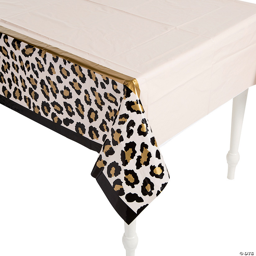 54" x 108" Cheetah Animal Print Plastic Tablecloth Image