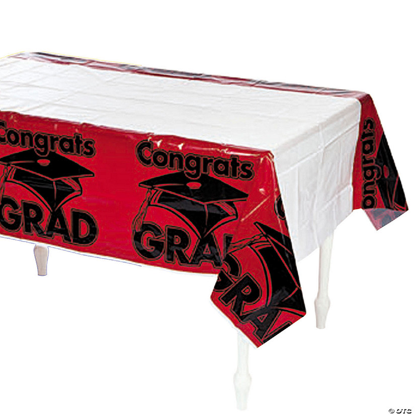 54" x 108" Congrats Grad Plastic Tablecloth Image