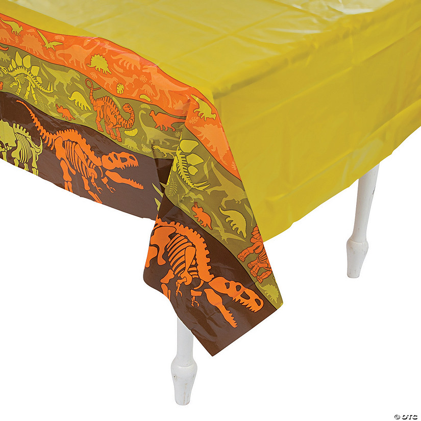 54" x 108" Dino Dig Plastic Tablecloth Image
