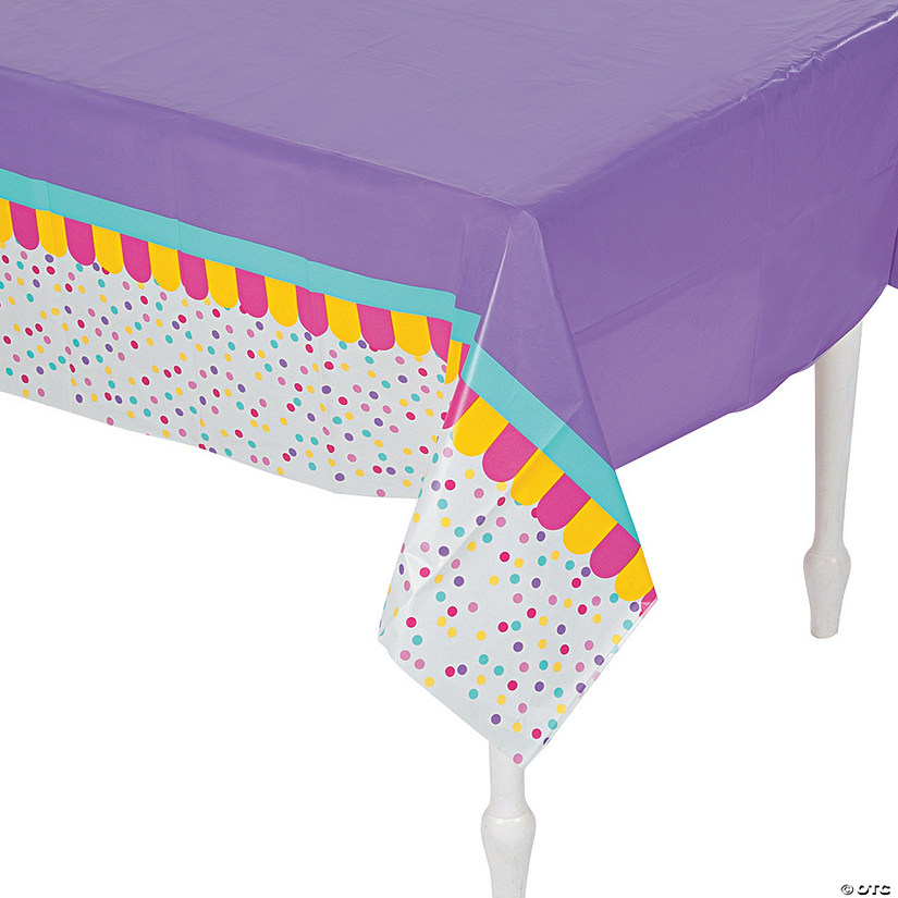 54" x 108" Donut Sprinkles Plastic Tablecloth Image