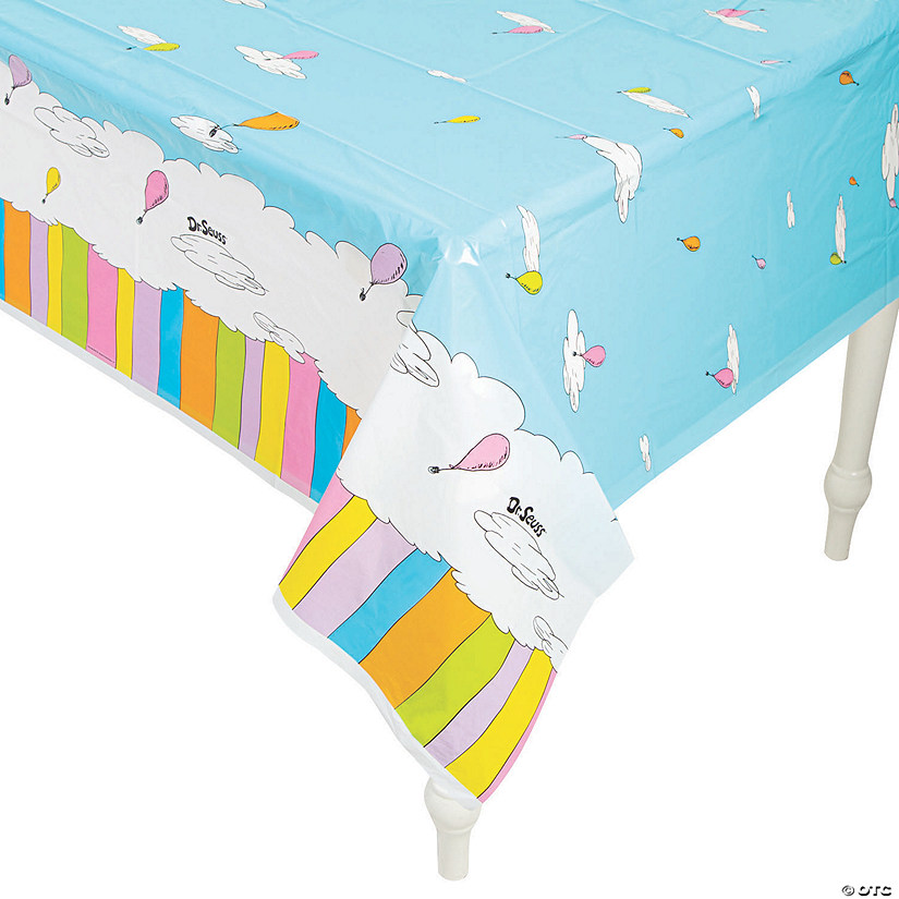 54" x 108" Dr. Seuss&#8482; Oh, the Places You&#8217;ll Go Rectangle Disposable Plastic Tablecloth Image