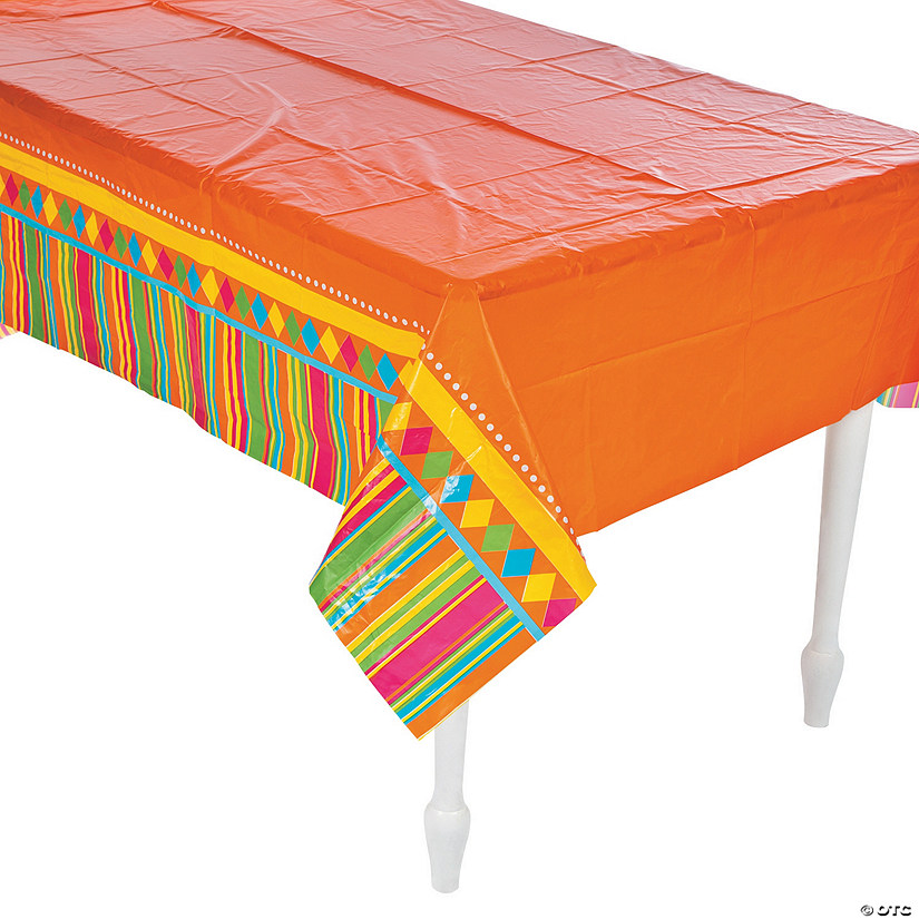 54" x 108" Fiesta Party Plastic Tablecloth Image