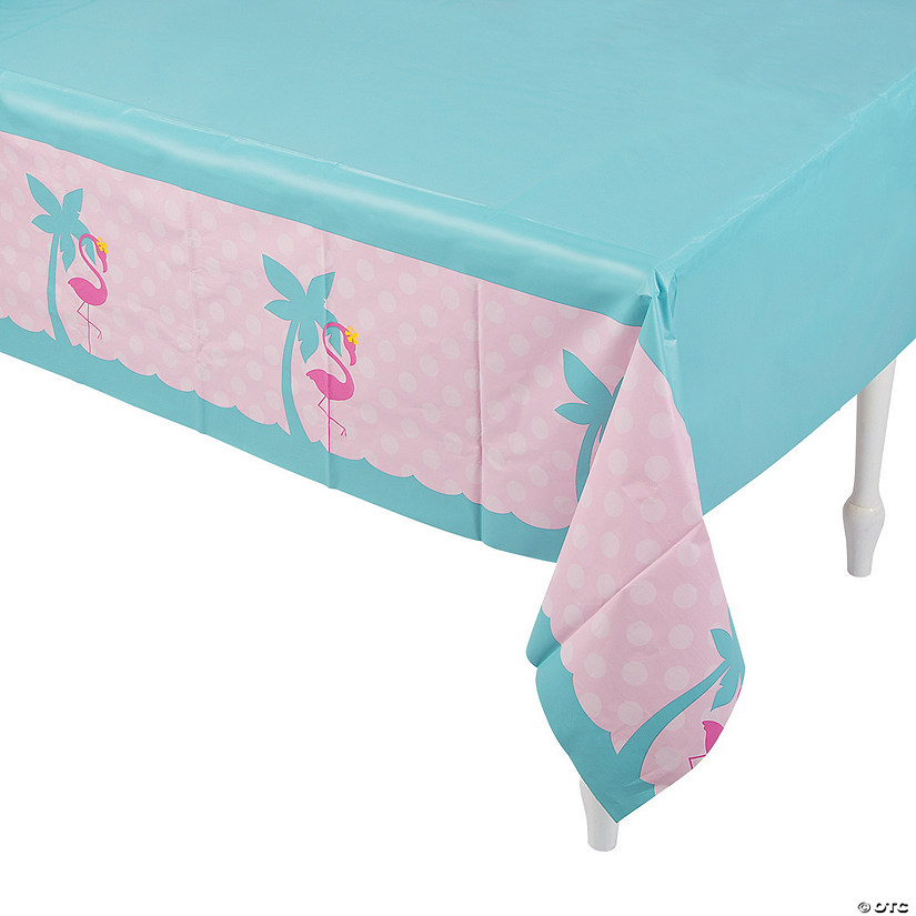 54" x 108" Flamingo Plastic Tablecloth Image